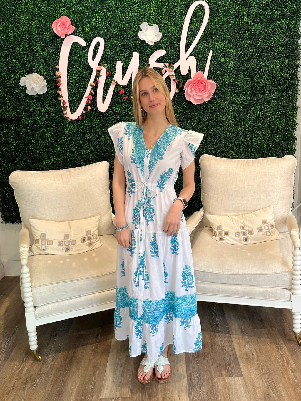 Victoria Dunn Rosa Dress in Salt Air
