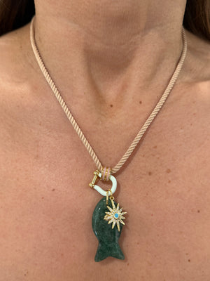 Forever Blythe Gemstone Single Fish Pendant Necklace - Assorted