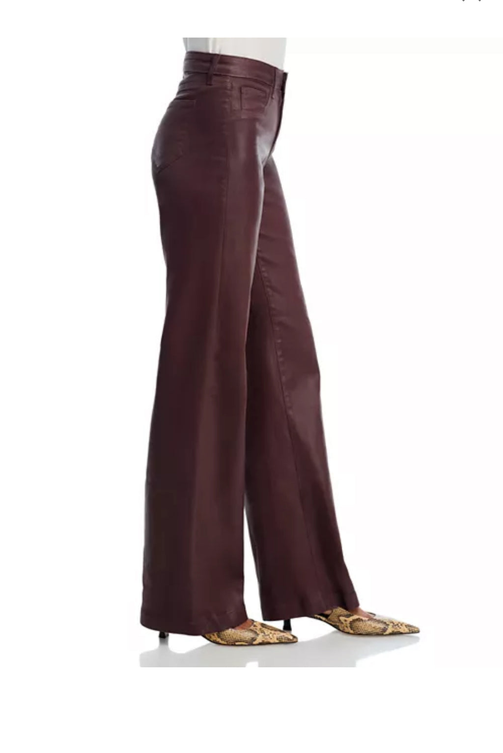 L'Agence Scottie Wide Leg Coated Jean in Chocolate