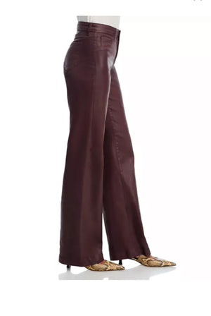 L'Agence Scottie Wide Leg Coated Jean in Chocolate