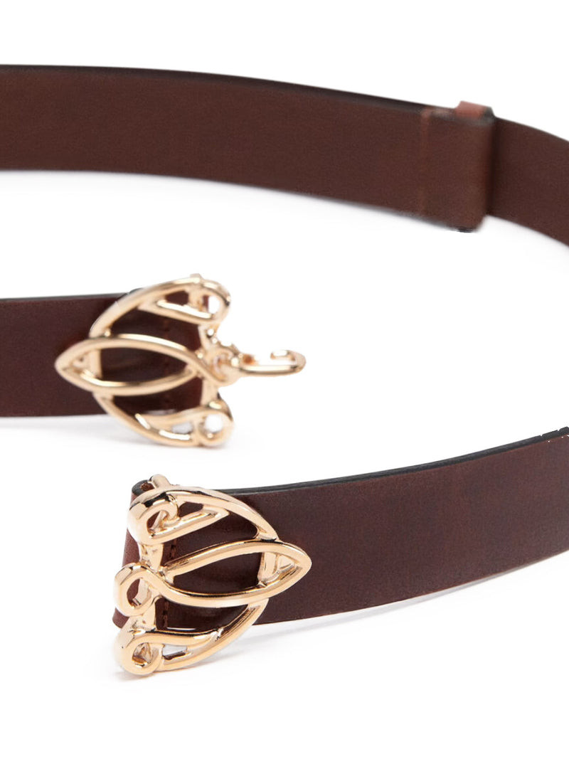 BA+SH Bilissi Leather Belt With Gold Buckle in Multiple Colors