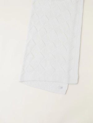 Barefoot Dreams CozyChic Diamond Weave Blanket in Cream