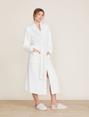 Barefoot Dreams Eco CozyChic Ribbed Robe in Pearl