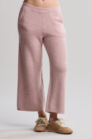 Barefoot Dreams Cozy Chic Lite Textured Crop Pant in Teaberry