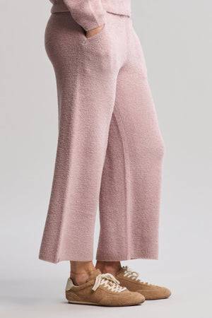 Barefoot Dreams Cozy Chic Lite Textured Crop Pant in Teaberry