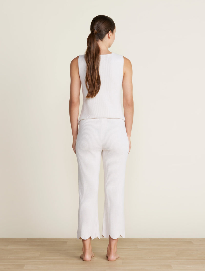 Barefoot Dreams CozyChic Ultra Lite Scallop Crop Pant in Sand Dune
