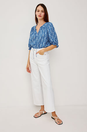 Rails Belina Top in Blue Ikat