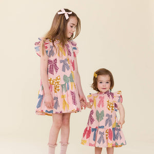 Pink Chicken Harper Dress Set in Patterned Bows