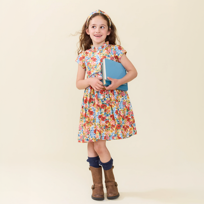Pink Chicken Fatima Dress in Watercolor Meadow