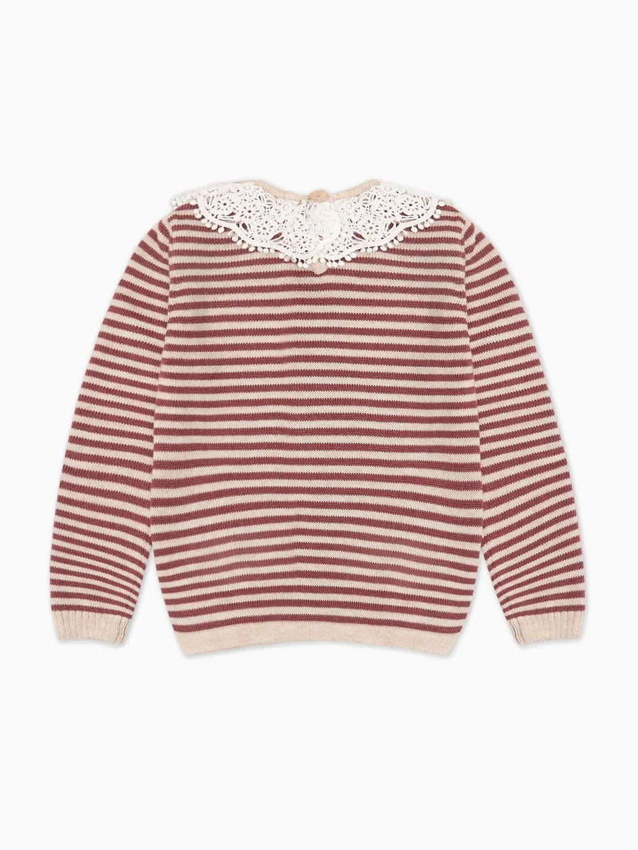La Coqueta Blanca Sweater in Dark Rose