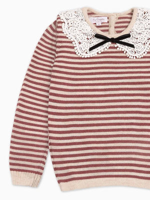 La Coqueta Blanca Sweater in Dark Rose