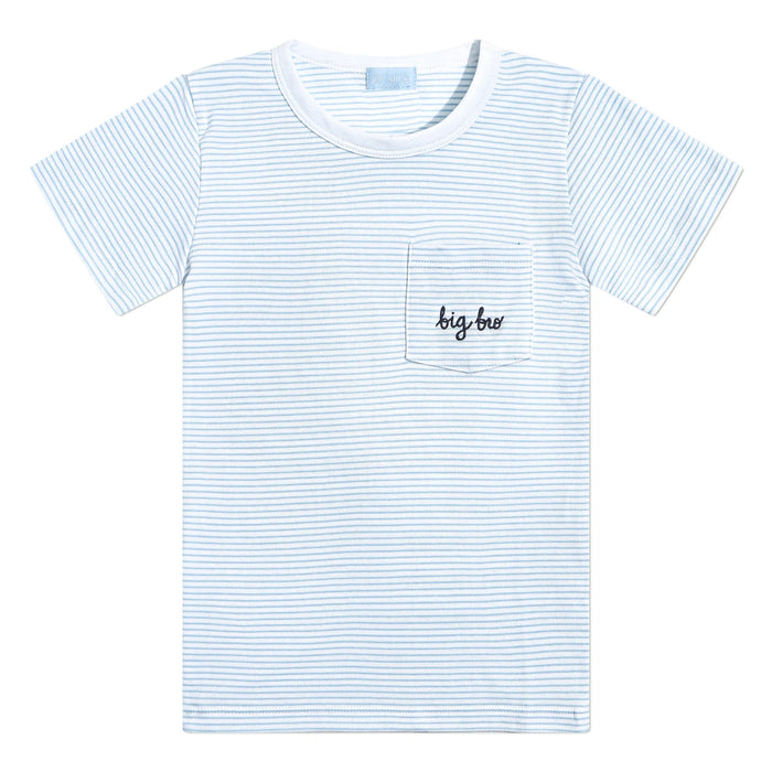 Joy Street Kids Big Bro T-Shirt in Light Blue Stripe