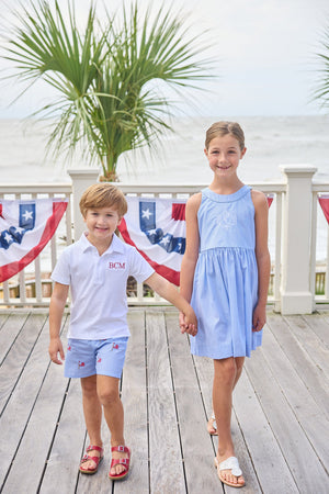 Little English Annie Dress in Royal Mini Gingham