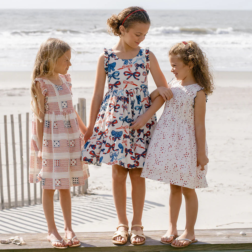 Pink Chicken Kelsey Dress in Red, White and Bows