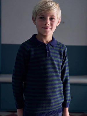 La Coqueta Brio Sweater in Navy Stripe