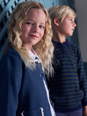 La Coqueta Brio Sweater in Navy Stripe