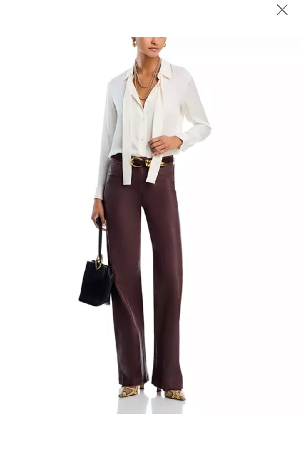 L'Agence Scottie Wide Leg Coated Jean in Chocolate