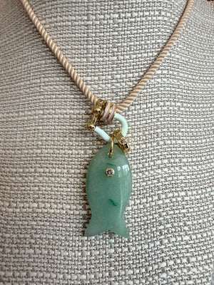 Forever Blythe Gemstone Single Fish Pendant Necklace - Assorted