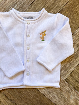 A Soft Idea Mommy & Baby Bunny Cardigan in White