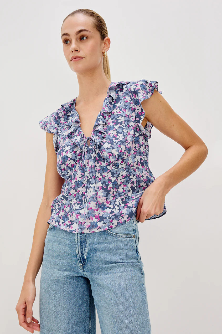 Rails Carmine Top in Blue Blossom