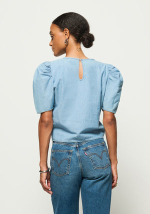 Nation Cecily Baby Doll Top in Chambray
