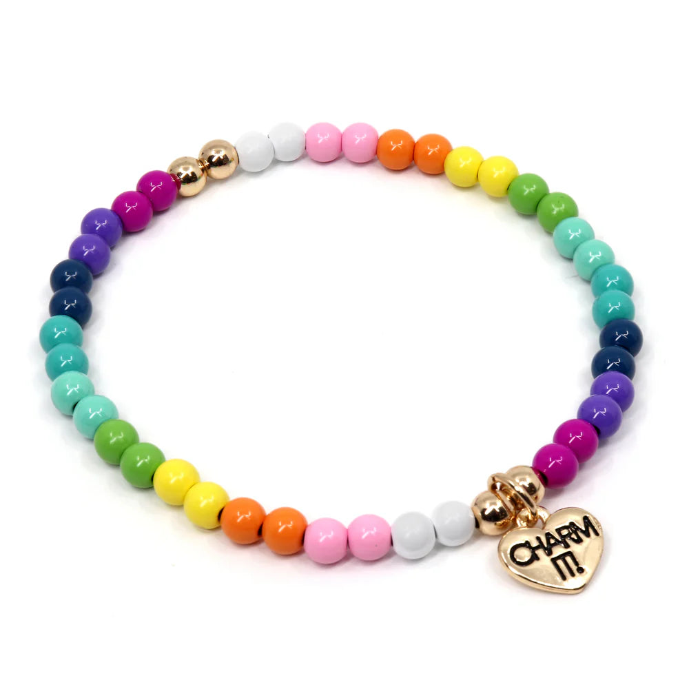 Charm It! Gold Rainbow Stretch Bracelet