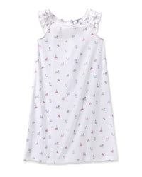Petite Plume Twill Amelie Nightgown in Coastal Charms