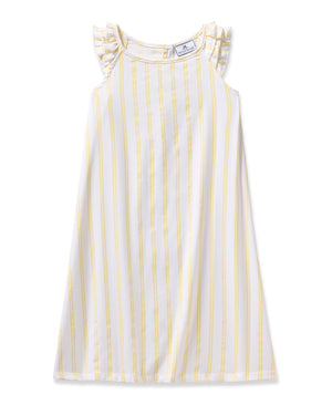 Petite Plume Children's Twill Nightgown in Sunny Stripe