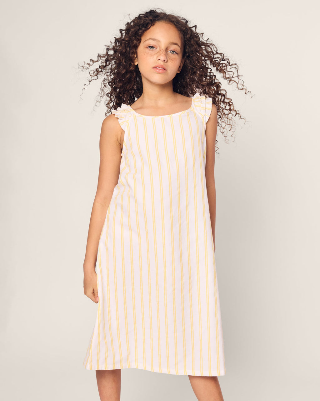 Petite Plume Children's Twill Nightgown in Sunny Stripe