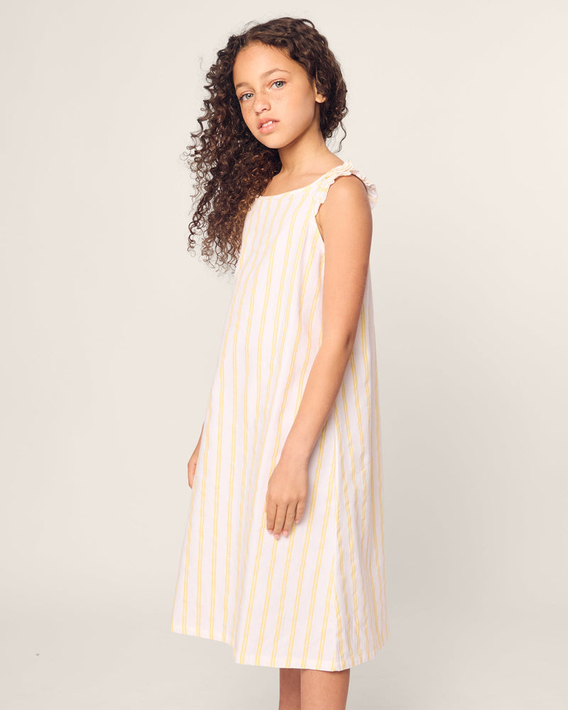 Petite Plume Children's Twill Nightgown in Sunny Stripe