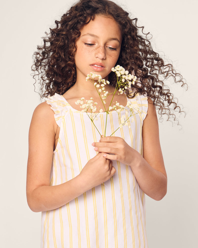 Petite Plume Children's Twill Nightgown in Sunny Stripe