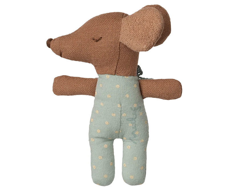 Maileg Winter Sleepy Wakey Baby Mouse in Matchbox in Blue