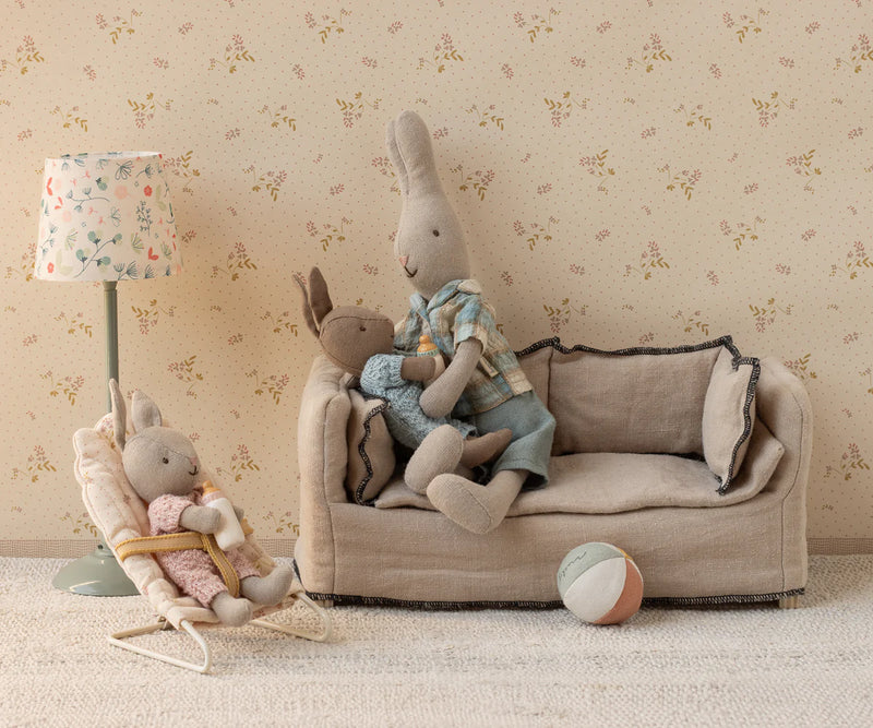 Maileg Winter Micro Rabbit Set in Sand/Rose