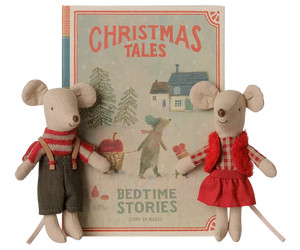 Maileg Christmas Twin Mice Little Sister & Brother in a Book