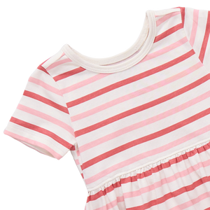 Coop Kids by Pink Chicken Sunny Dress in Pink/Red Stripe