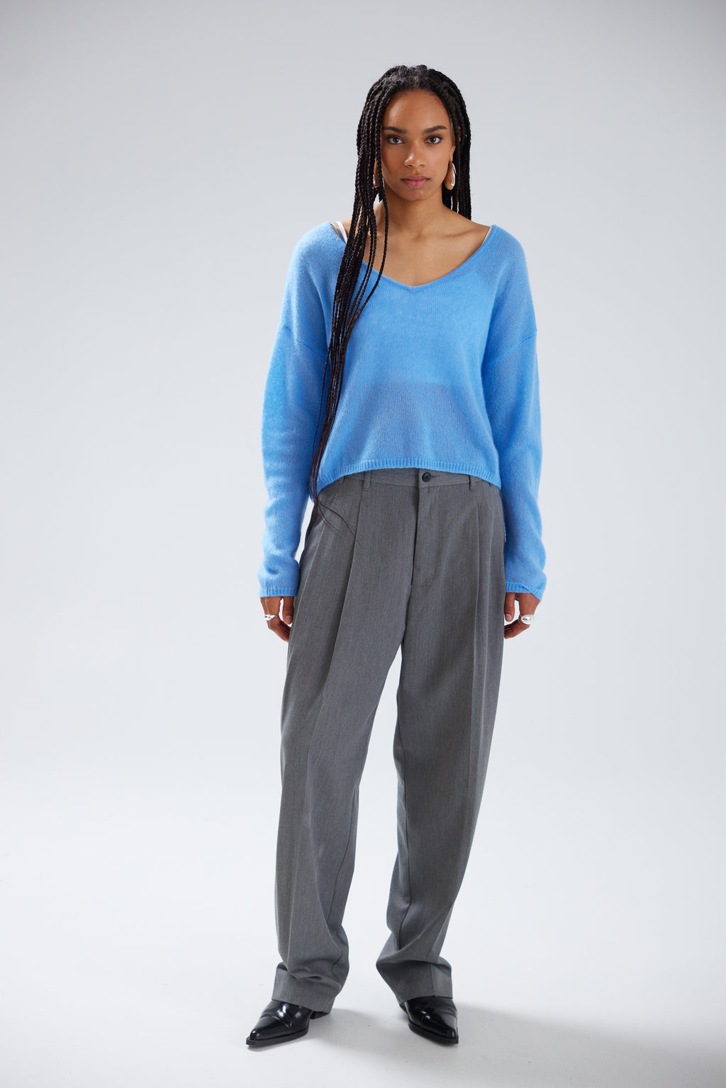 Colorush Amara Nala Sexy Back Sweater in Cornflower