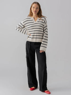 Sanctuary Chill Vibes Sweater in Chalk/Black Stripe