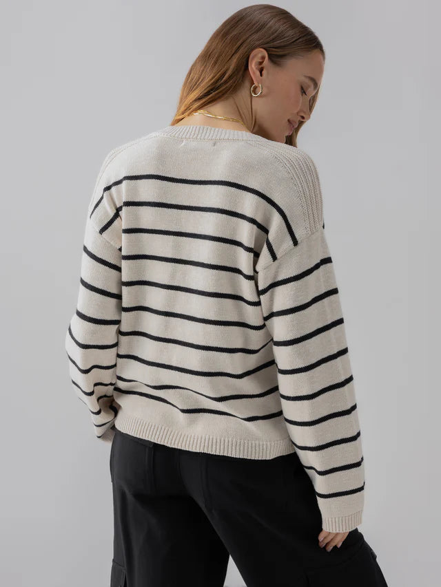 Sanctuary Chill Vibes Sweater in Chalk/Black Stripe