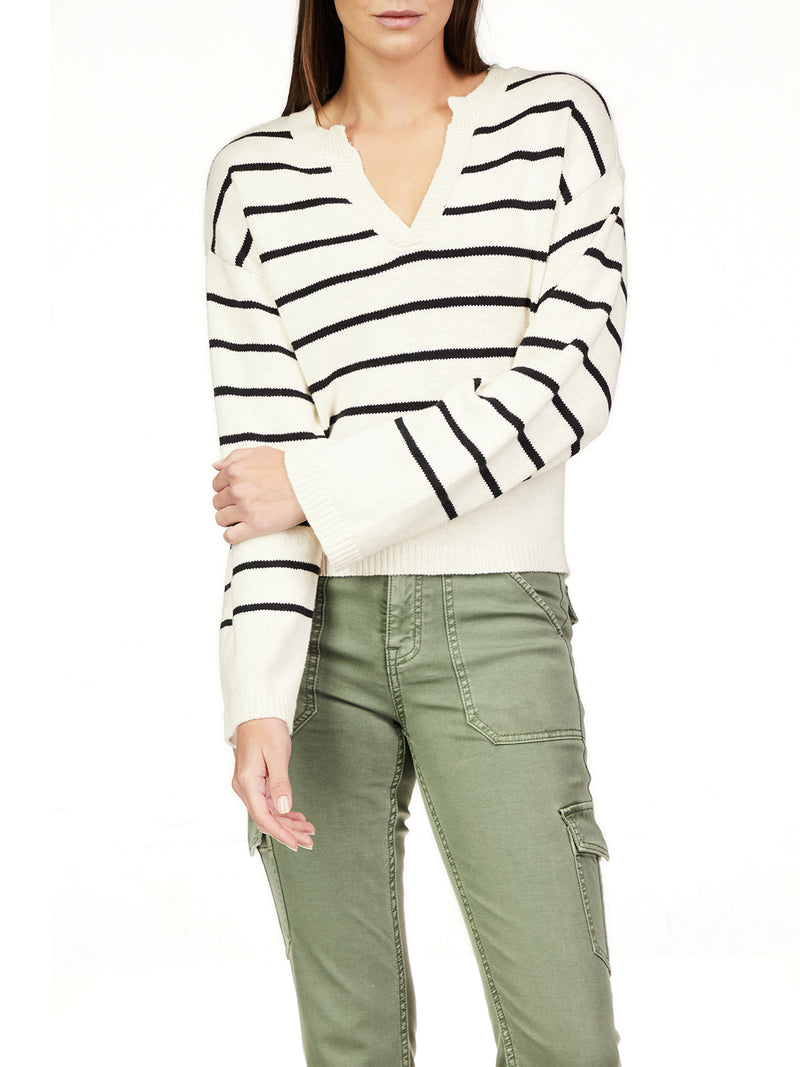 Sanctuary Chill Vibes Sweater in Chalk/Black Stripe