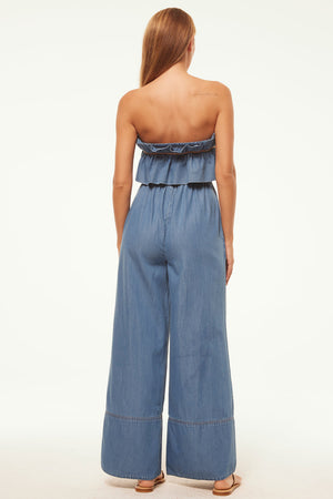 Misa Charlie Jumpsuit in Blue Chambray