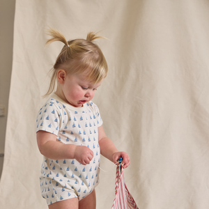 Coop Kids by Pink Chicken Adventure Romper in Sailboats