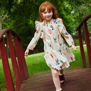 Pink Chicken Harper Dress in Woodland Fairies