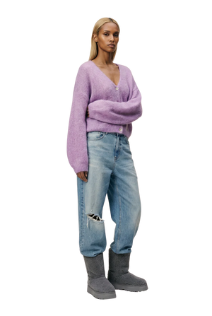 American Dreams Cornelia Cropped Cardigan in Light Purple