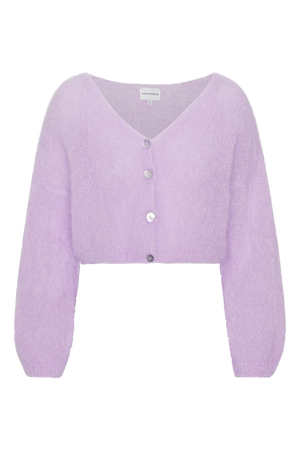 American Dreams Cornelia Cropped Cardigan in Light Purple