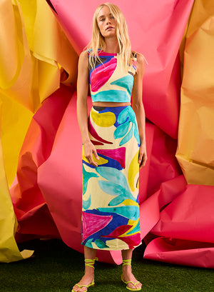 Hunter Bell Lynne Skirt in Stroke of Spring