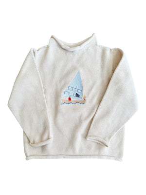A Soft Idea Summer Sail Roll Neck Sweater in Natural