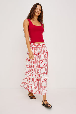 Rails Dax Skirt in Ivory/Red Handkerchief