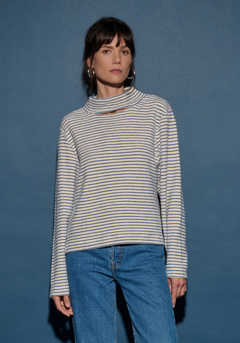 Nation Ltd Delphine Sweatshirt in Adriatic Sea Stripe