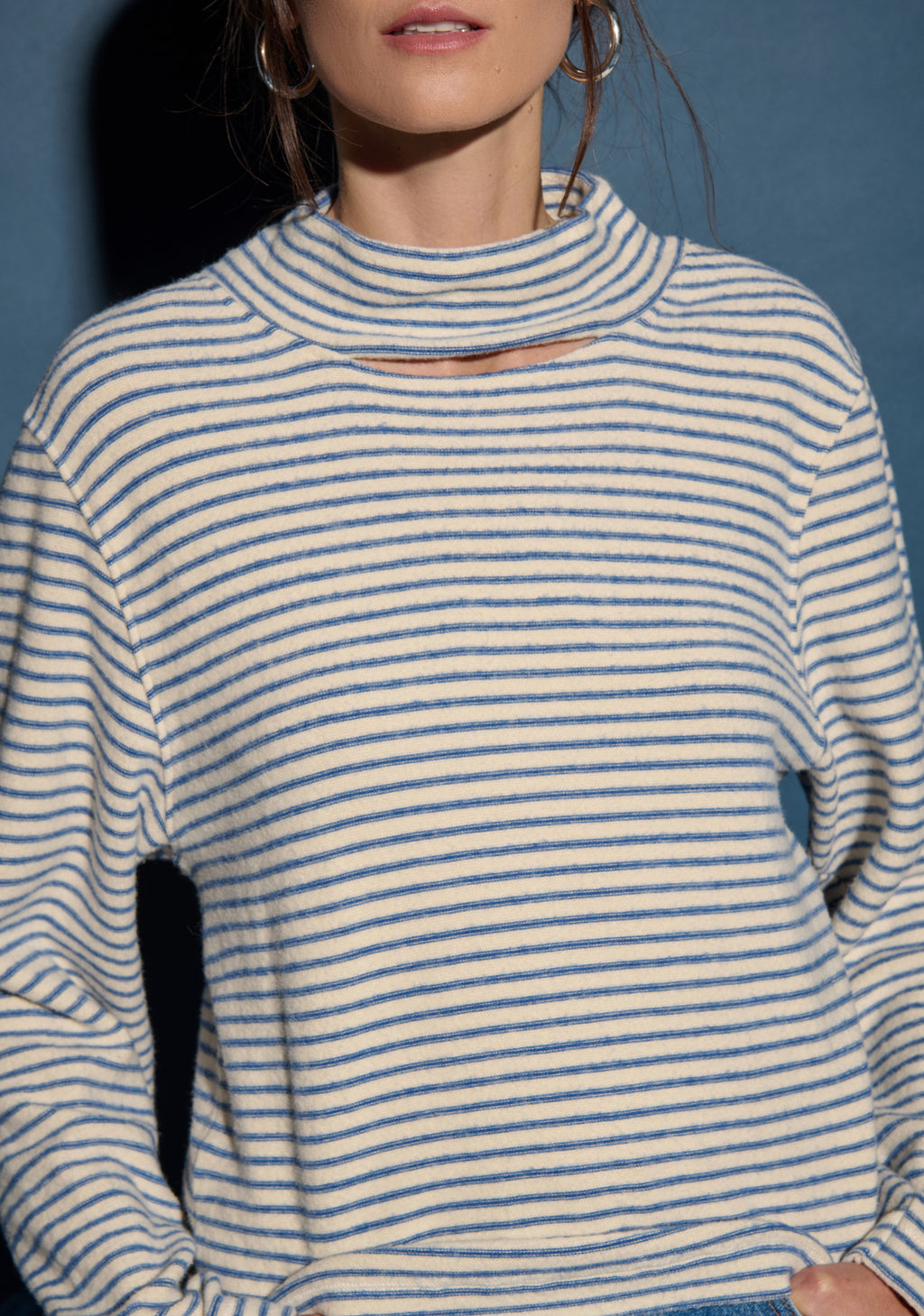 Nation Ltd Delphine Sweatshirt in Adriatic Sea Stripe