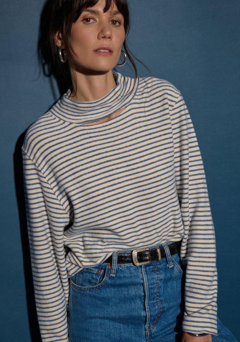 Nation Ltd Delphine Sweatshirt in Adriatic Sea Stripe